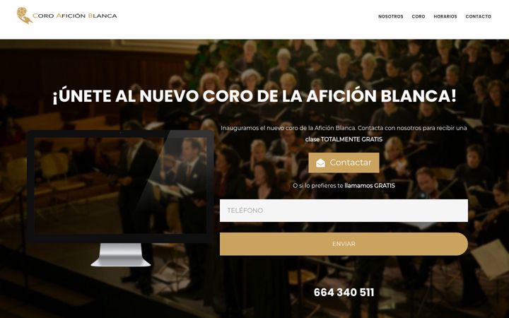 Screenshot of coroaficionblanca.com