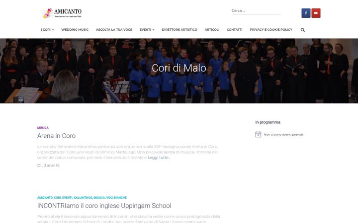 Screenshot of coroamicanto.it
