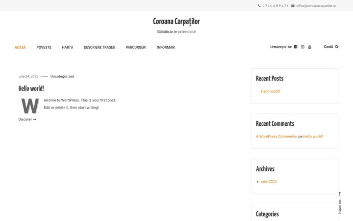 Screenshot of coroanacarpatilor.ro