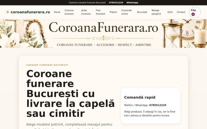 Screenshot of coroanafunerara.ro