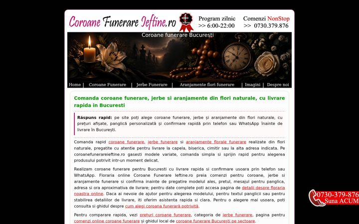 Screenshot of coroanefunerareieftine.ro