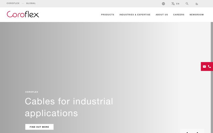 Screenshot of coroflex-cable.com