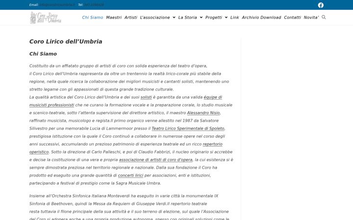 Screenshot of coroliricoumbria.it