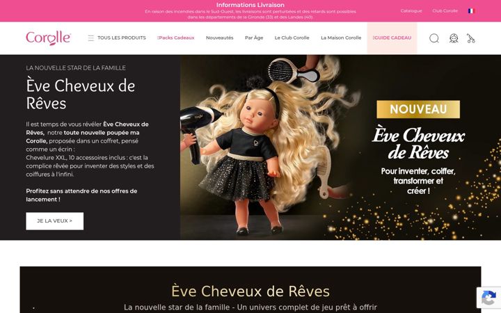 Screenshot of corolle.com