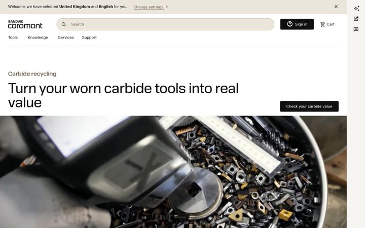 Képernyőkép: coromant.com