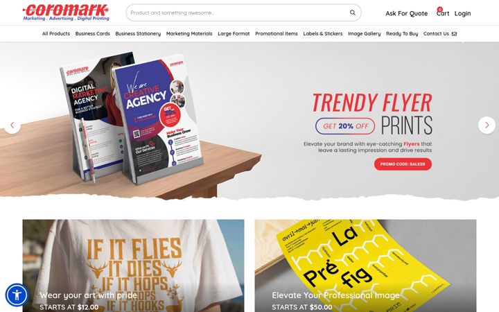 Screenshot of coromark.com
