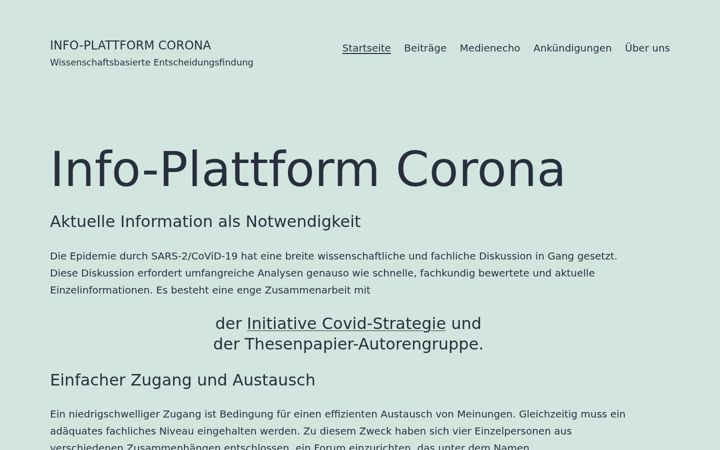 Screenshot of corona-netzwerk.info