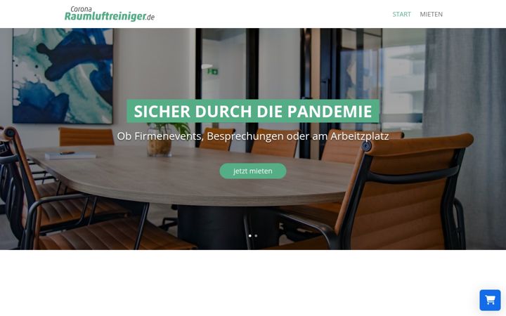 Screenshot of corona-raumluftreiniger.de