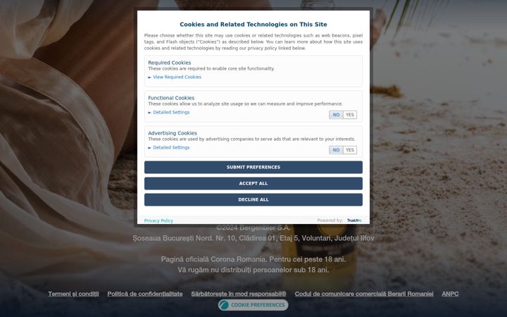 Screenshot of corona.ro