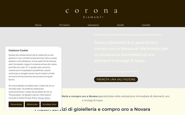 Screenshot of coronadiamanti.com