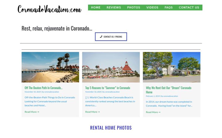 Screenshot of coronadovacation.com