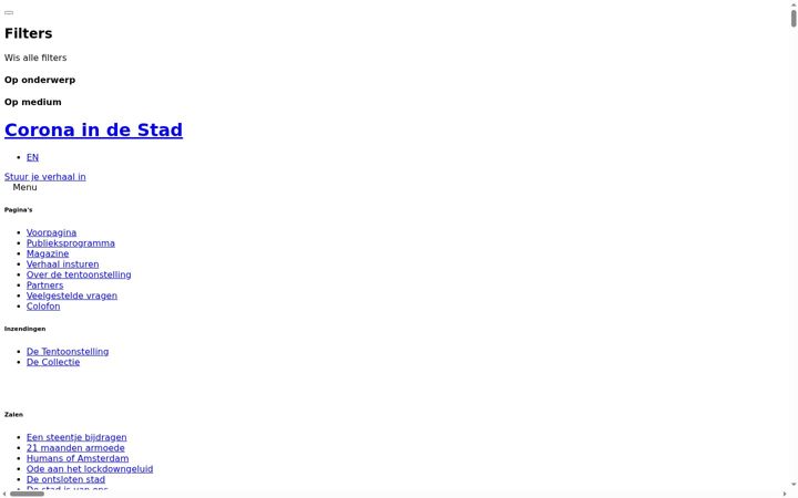 Screenshot of coronaindestad.nl