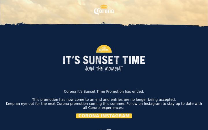 Screenshot of coronaitssunsettime.com