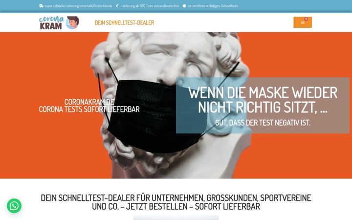 Screenshot of coronakram.de