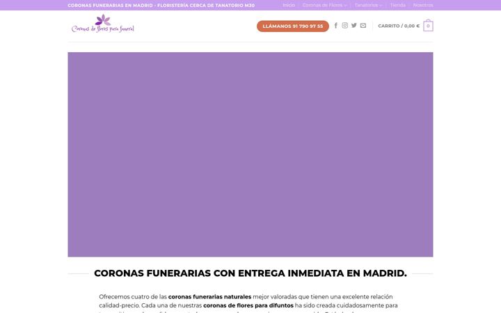 Ekrano kopija coronasdefloresfuneral.es