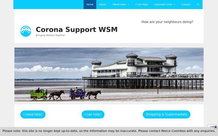 Screenshot of coronasupport-wsm.co.uk