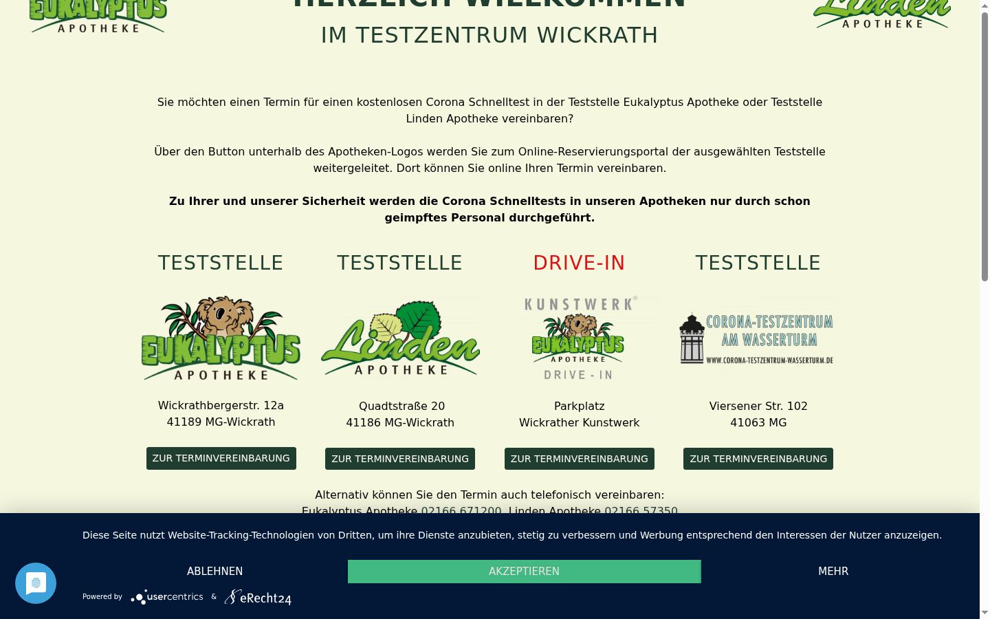Snimka zaslona bannera za privolu prikazanog prije bilo kakve interakcije