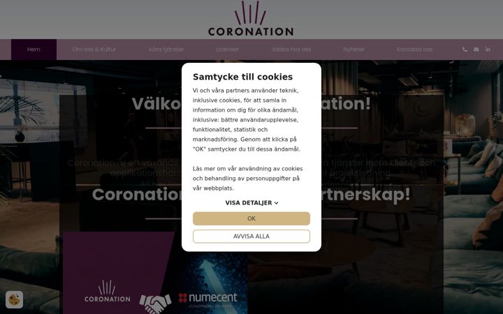 Screenshot of coronation.se