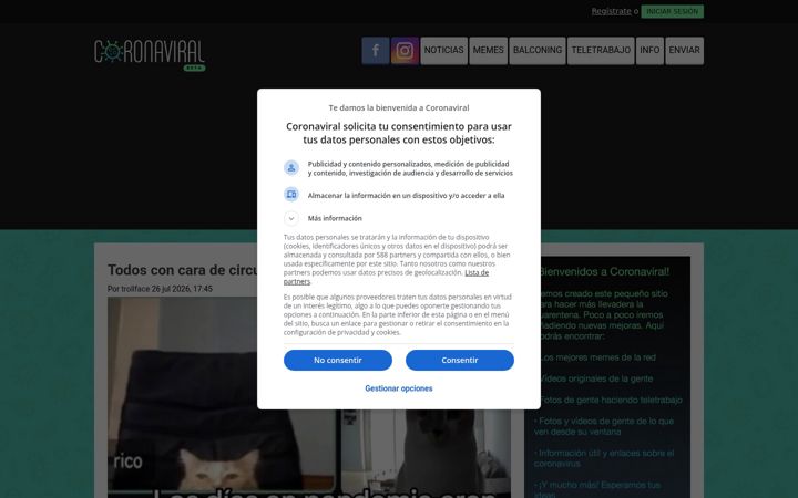 Screenshot of coronaviral.es