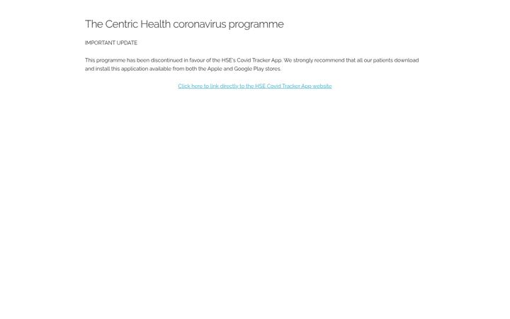 Screenshot ta' coronavirusprogramme.ie