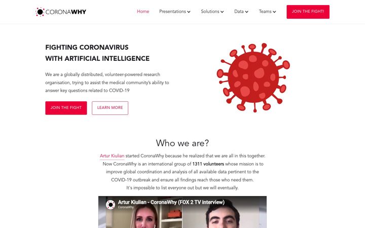 Screenshot of coronawhy.org