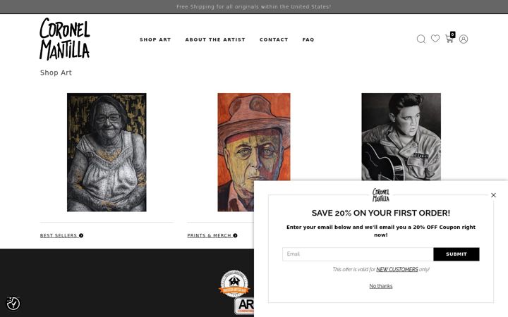 Screenshot of coronelmantilla.com