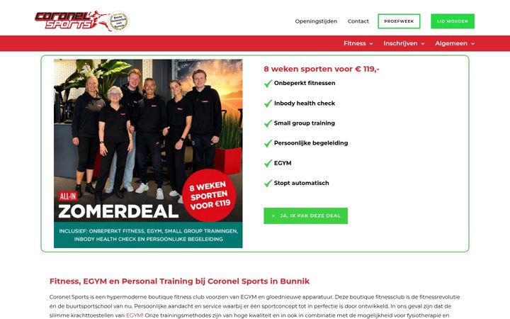 Screenshot von coronelsportsbunnik.nl