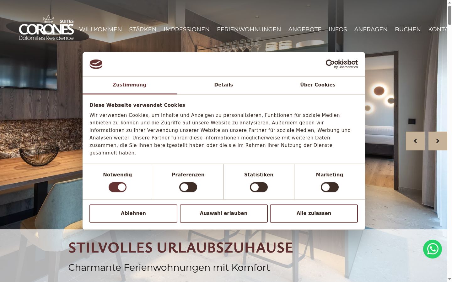 Screenshot tal-banner tal-kunsens muri qabel kwalunkwe interazzjoni
