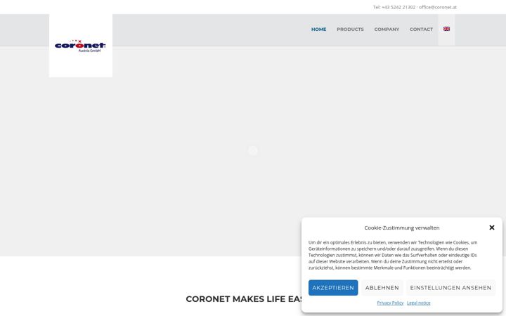 Screenshot of coronet-austria.com