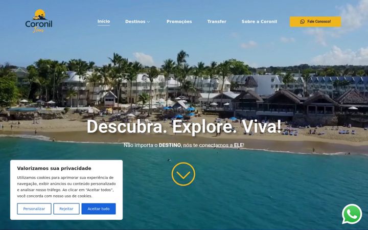 Screenshot of coroniltour.com.br
