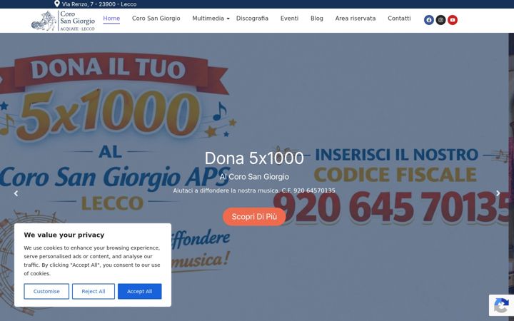 Screenshot of corosangiorgio.it