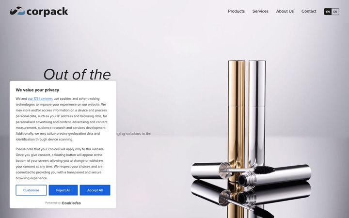 Screenshot of corpack.de