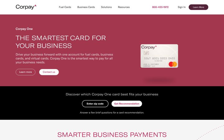 Screenshot of corpayone.com