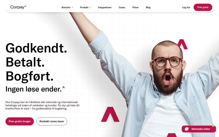Screenshot of corpayone.dk