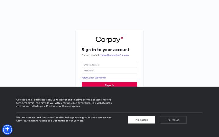 Captură de ecran a corpaystore.co.uk