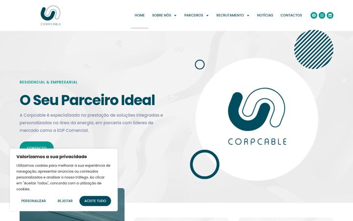 Screenshot of corpcable.com