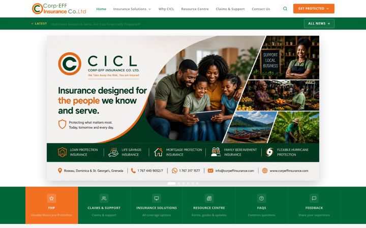 Screenshot of corpeffinsurance.com