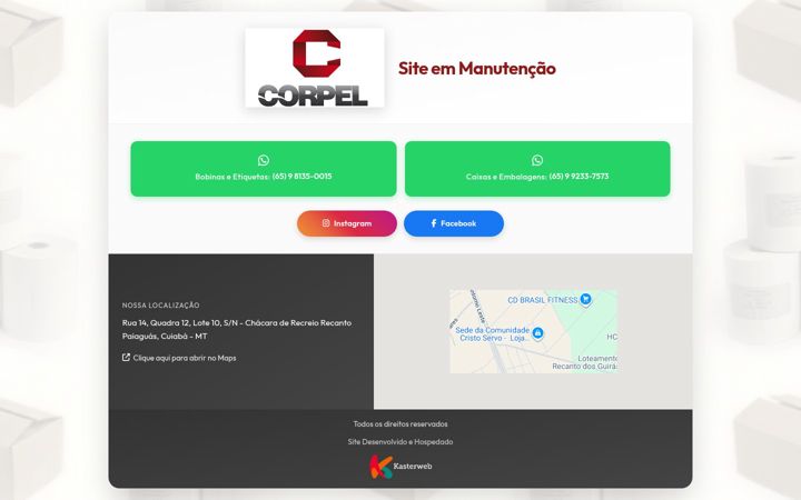Screenshot of corpelbobinas.com.br