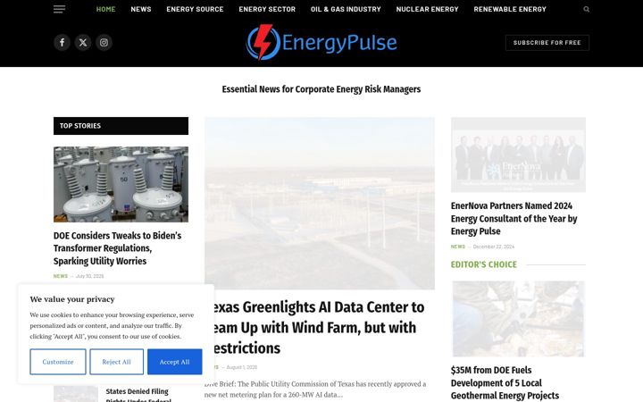Screenshot of corpenergypulse.com