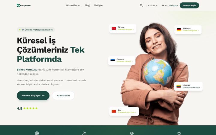 Screenshot of corpenza.com