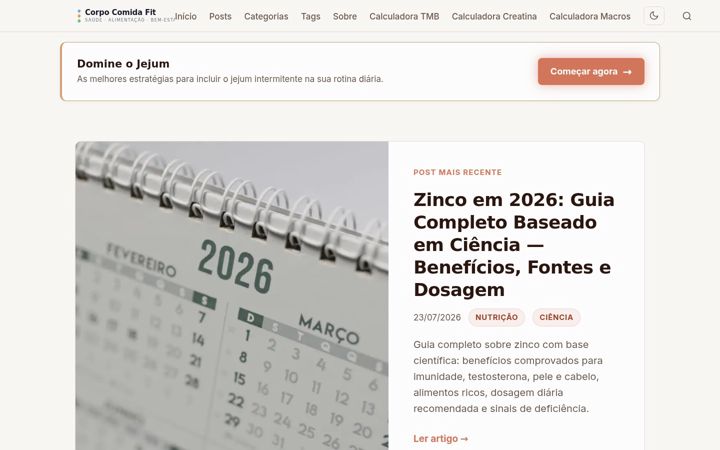 Screenshot of corpocomidafit.com.br