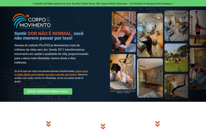 Screenshot of corpoemovimentosc.com.br