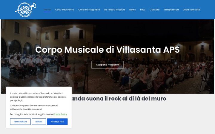 Screenshot of corpomusicalevillasanta.it