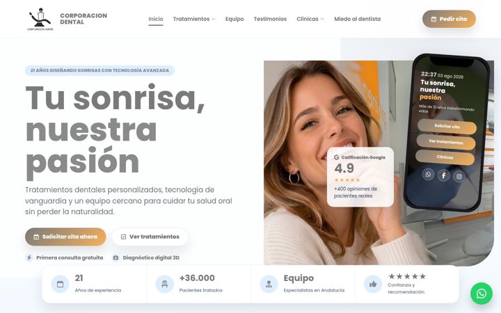 Screenshot of corporacion-dental.com