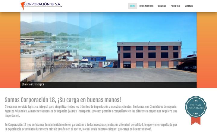 Screenshot of corporacion18.com