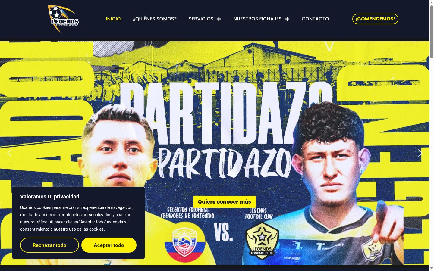 Screenshot del banner di consenso mostrato prima di qualsiasi interazione