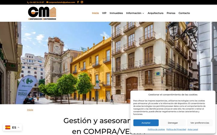 Screenshot of corporacionmediterraneo.com