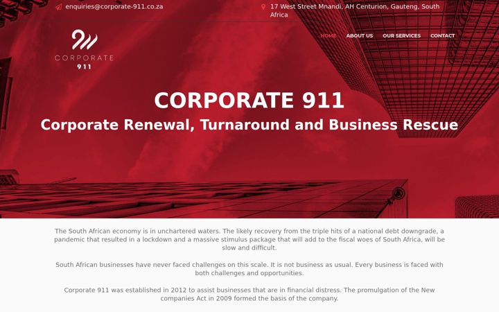 Screenshot of corporate-911.co.za
