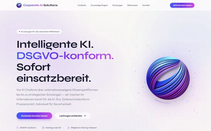 Екранна снимка на corporate-ai.solutions