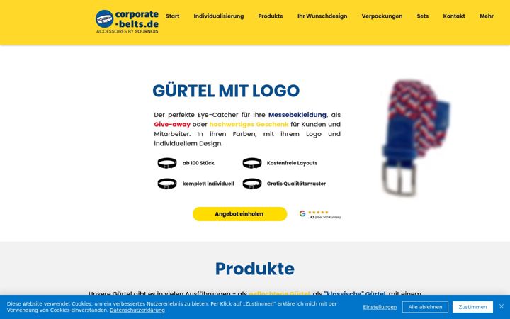 Screenshot of corporate-belts.de